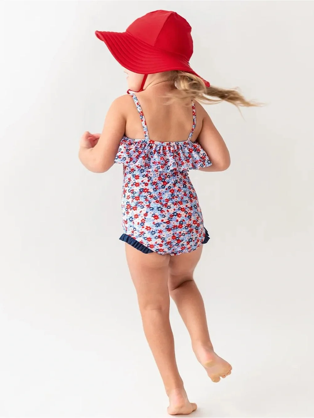 Ruffle Butts Red, White and Bloom One Piece Swimsuit